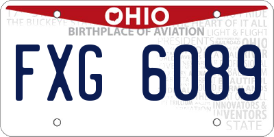 OH license plate FXG6089