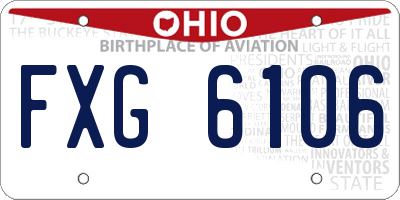 OH license plate FXG6106