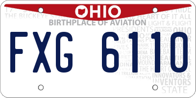 OH license plate FXG6110