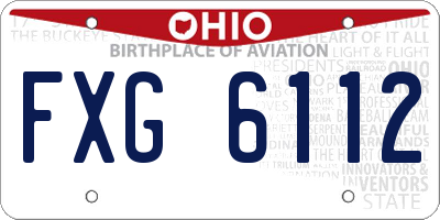 OH license plate FXG6112
