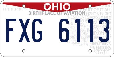 OH license plate FXG6113