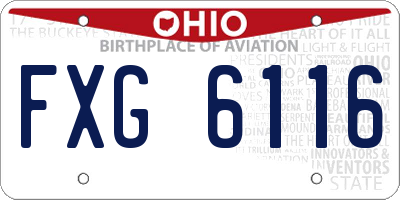 OH license plate FXG6116