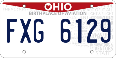 OH license plate FXG6129
