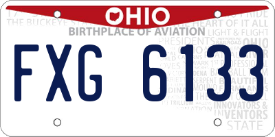 OH license plate FXG6133