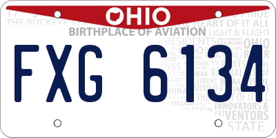 OH license plate FXG6134