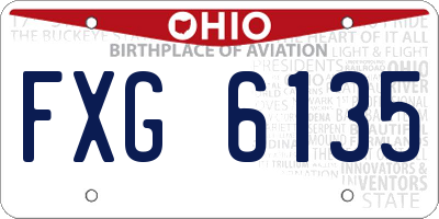 OH license plate FXG6135