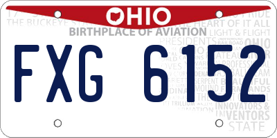 OH license plate FXG6152