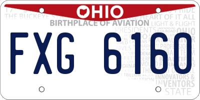 OH license plate FXG6160