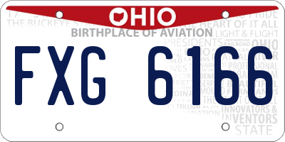 OH license plate FXG6166