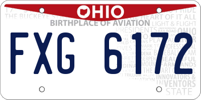 OH license plate FXG6172