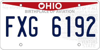 OH license plate FXG6192