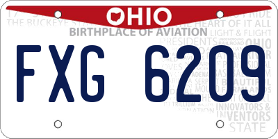 OH license plate FXG6209