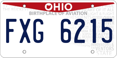 OH license plate FXG6215