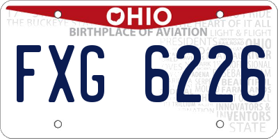OH license plate FXG6226