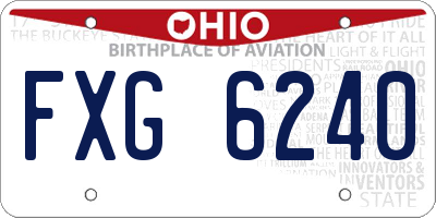 OH license plate FXG6240