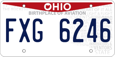 OH license plate FXG6246
