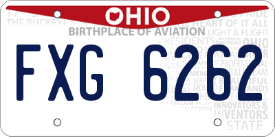 OH license plate FXG6262