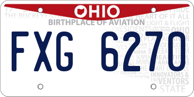 OH license plate FXG6270