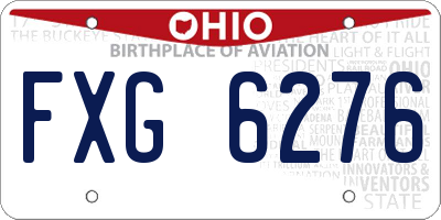 OH license plate FXG6276