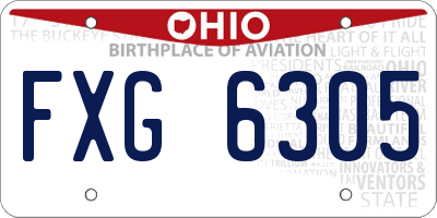 OH license plate FXG6305