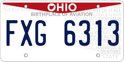 OH license plate FXG6313
