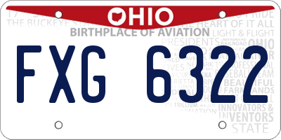 OH license plate FXG6322