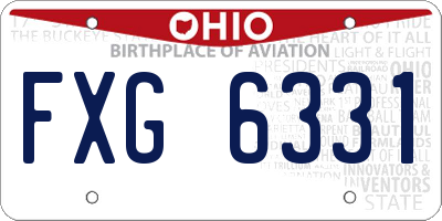 OH license plate FXG6331