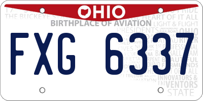 OH license plate FXG6337