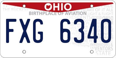 OH license plate FXG6340
