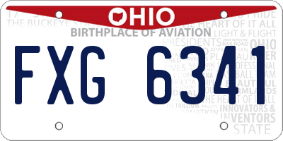 OH license plate FXG6341