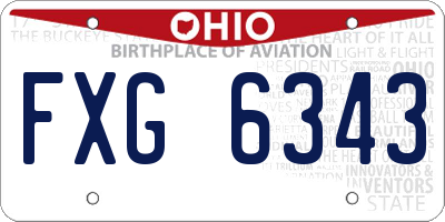OH license plate FXG6343