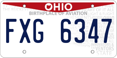 OH license plate FXG6347