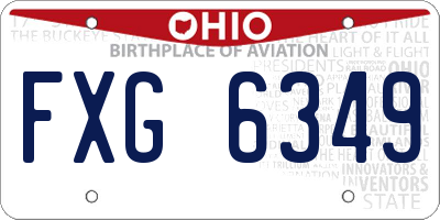 OH license plate FXG6349