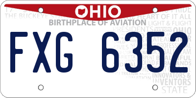 OH license plate FXG6352