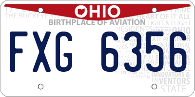 OH license plate FXG6356