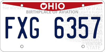 OH license plate FXG6357