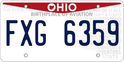 OH license plate FXG6359