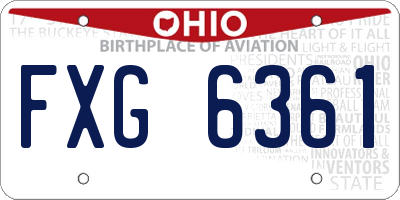 OH license plate FXG6361