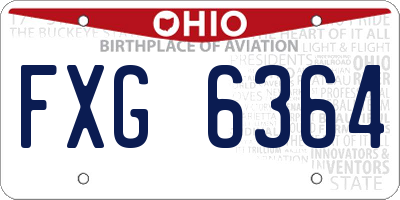 OH license plate FXG6364