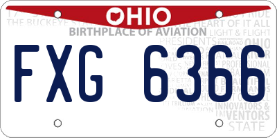OH license plate FXG6366