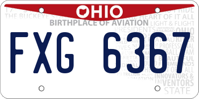 OH license plate FXG6367