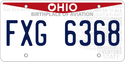 OH license plate FXG6368