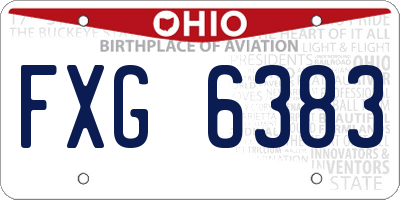 OH license plate FXG6383