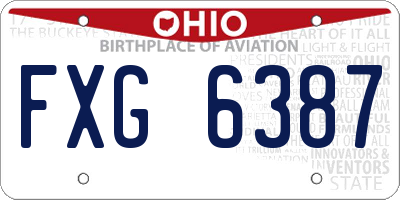 OH license plate FXG6387