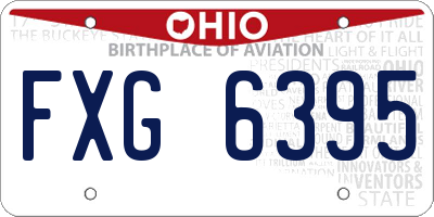 OH license plate FXG6395