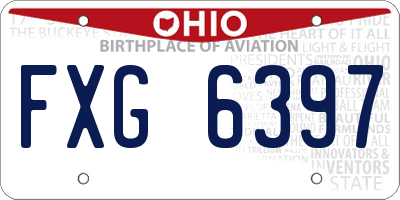 OH license plate FXG6397