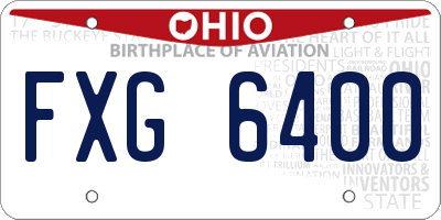 OH license plate FXG6400