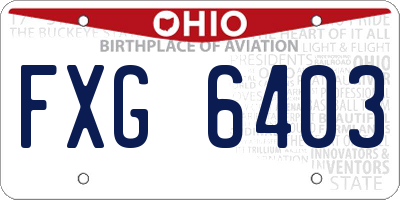 OH license plate FXG6403