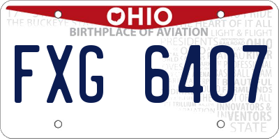 OH license plate FXG6407