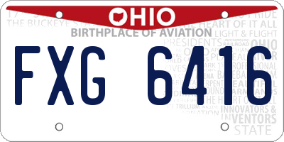 OH license plate FXG6416